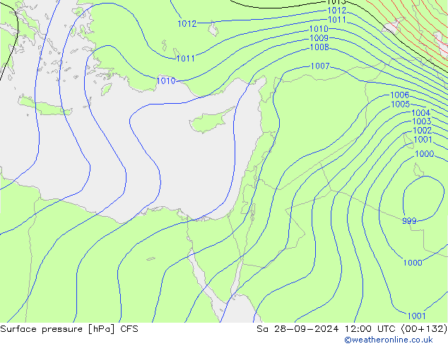 Surface pressure CFS Sa 28.09.2024 12 UTC