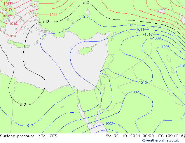 приземное давление CFS ср 02.10.2024 00 UTC