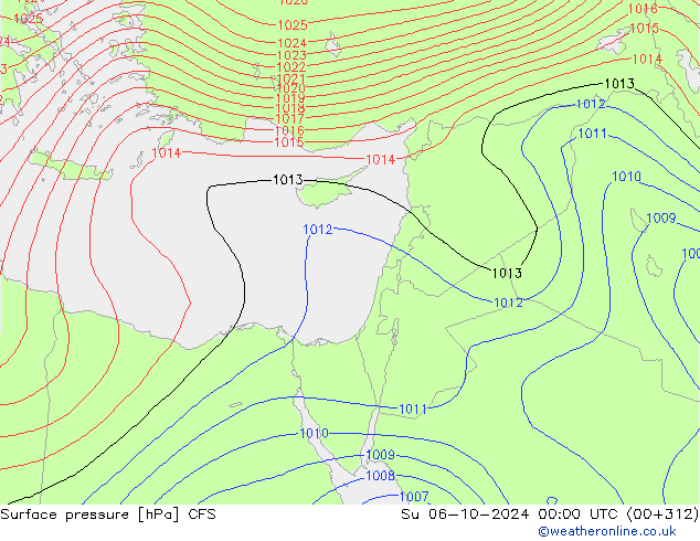 Pressione al suolo CFS dom 06.10.2024 00 UTC