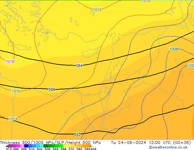 Thck 500-1000гПа CFS вт 24.09.2024 12 UTC