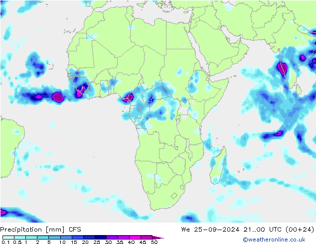 Yağış CFS Çar 25.09.2024 00 UTC