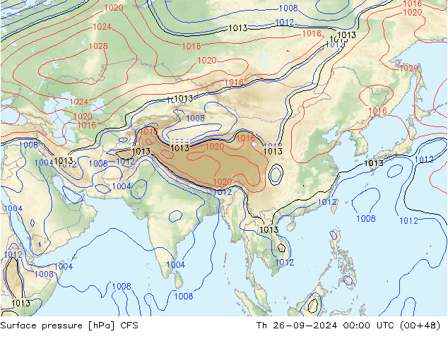 Presión superficial CFS jue 26.09.2024 00 UTC