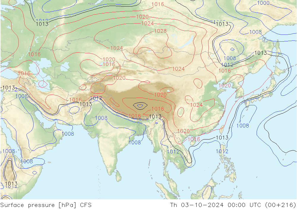 Surface pressure CFS Th 03.10.2024 00 UTC