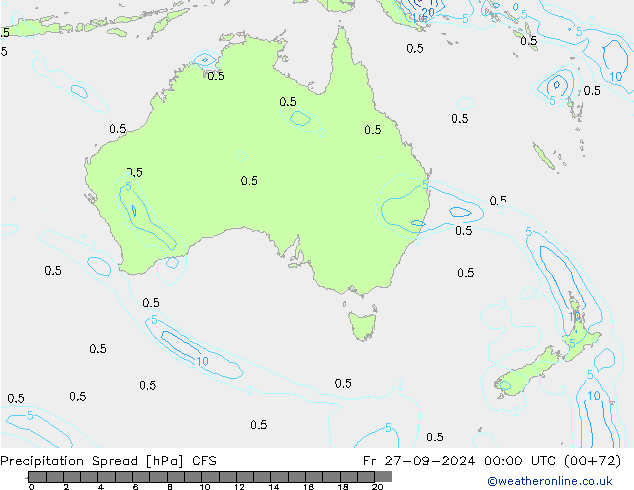 Precipitation Spread CFS Fr 27.09.2024 00 UTC