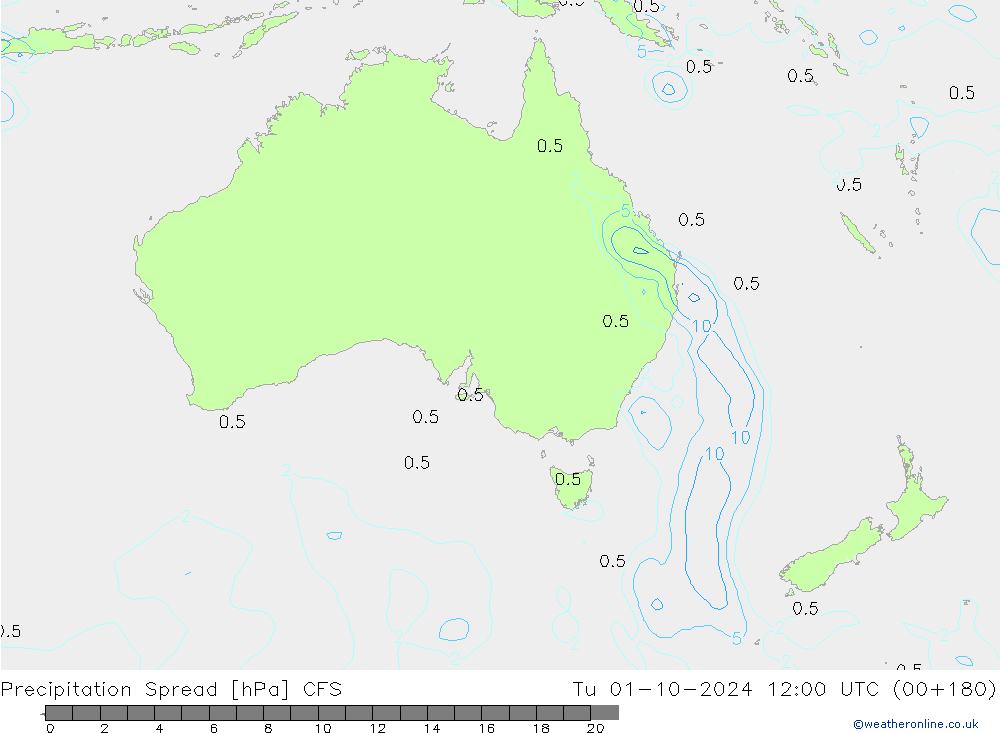 Yağış Spread CFS Sa 01.10.2024 12 UTC