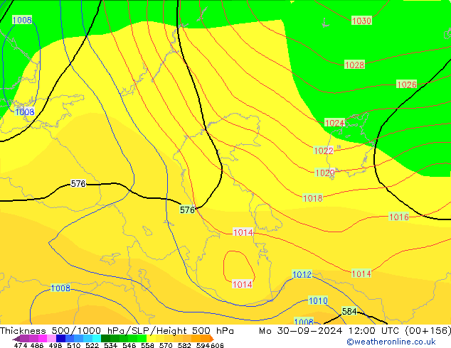 Thck 500-1000hPa CFS lun 30.09.2024 12 UTC