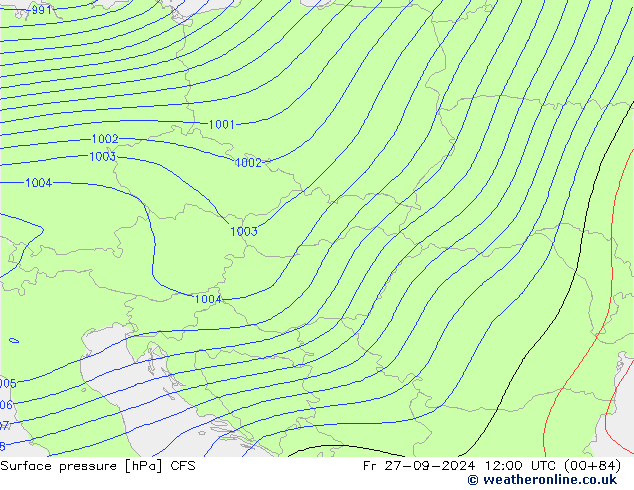 Surface pressure CFS Fr 27.09.2024 12 UTC