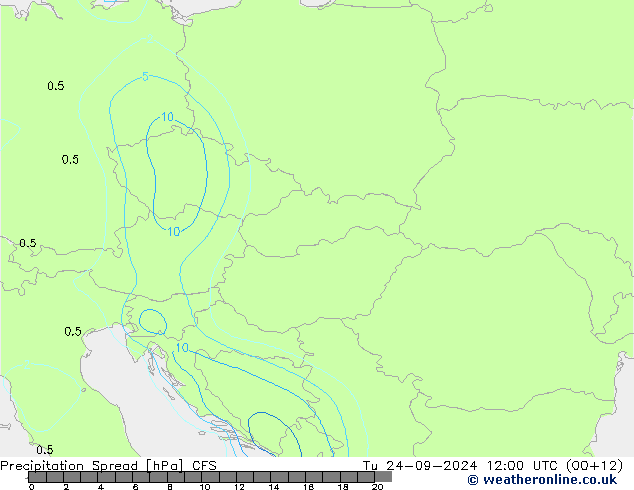 Precipitación Spread CFS mar 24.09.2024 12 UTC