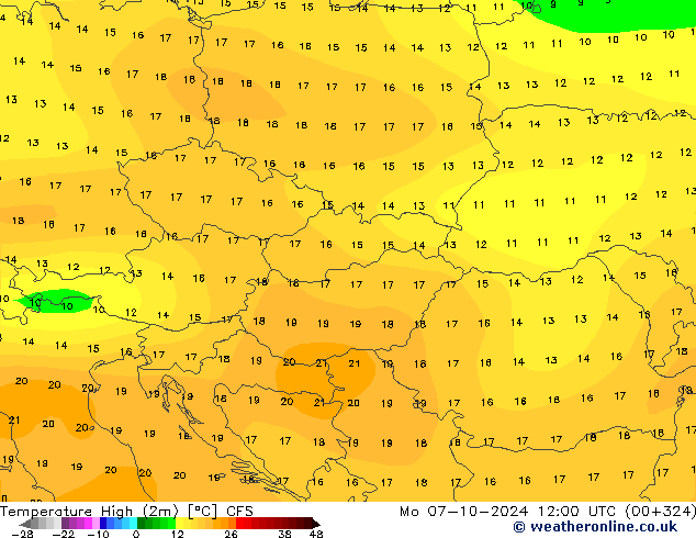 Темпер. макс 2т CFS пн 07.10.2024 12 UTC