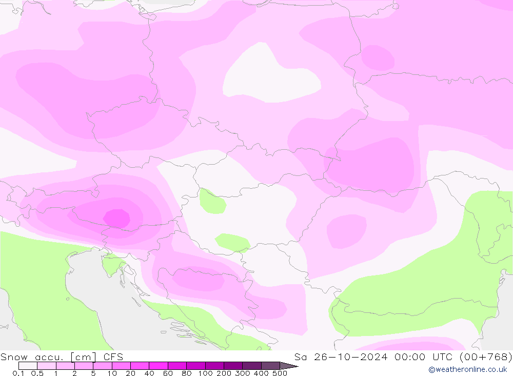 Snow accu. CFS so. 26.10.2024 00 UTC