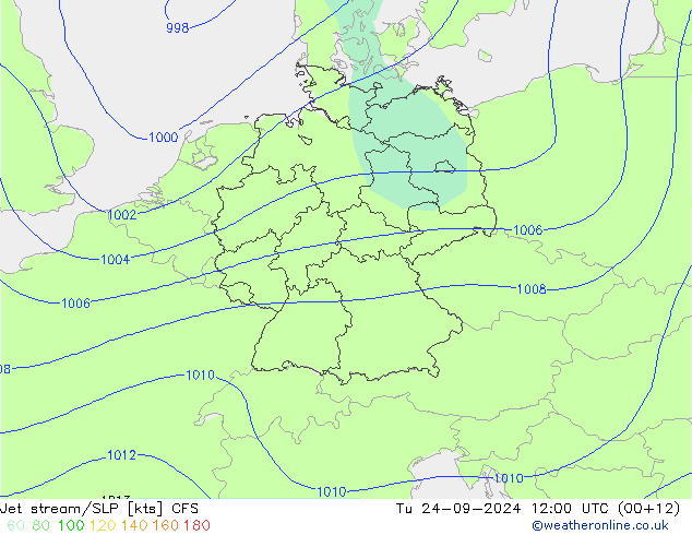 Jet stream/SLP CFS Tu 24.09.2024 12 UTC