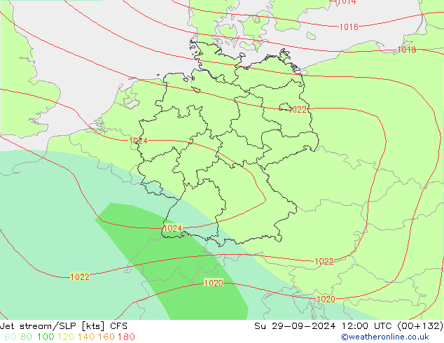 Jet stream/SLP CFS Su 29.09.2024 12 UTC