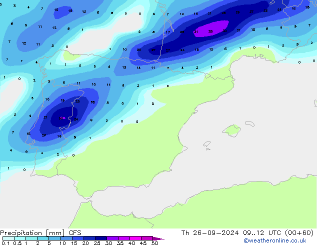 precipitação CFS Qui 26.09.2024 12 UTC