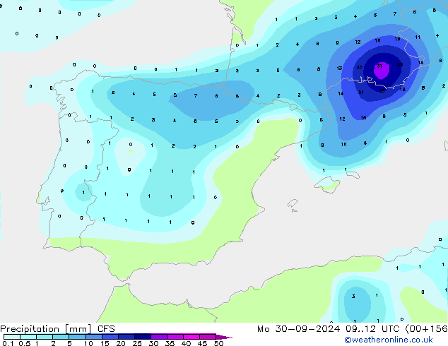 Yağış CFS Pzt 30.09.2024 12 UTC