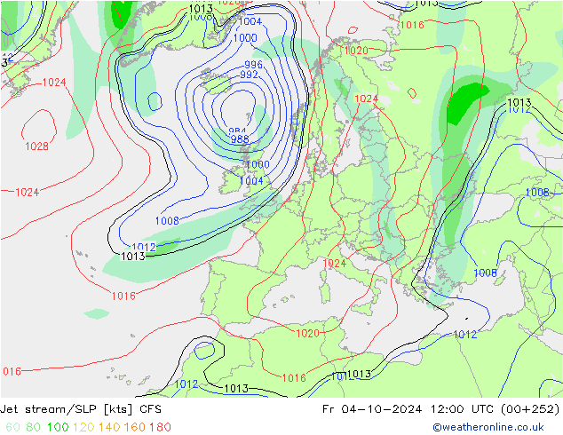 Polarjet/Bodendruck CFS Fr 04.10.2024 12 UTC