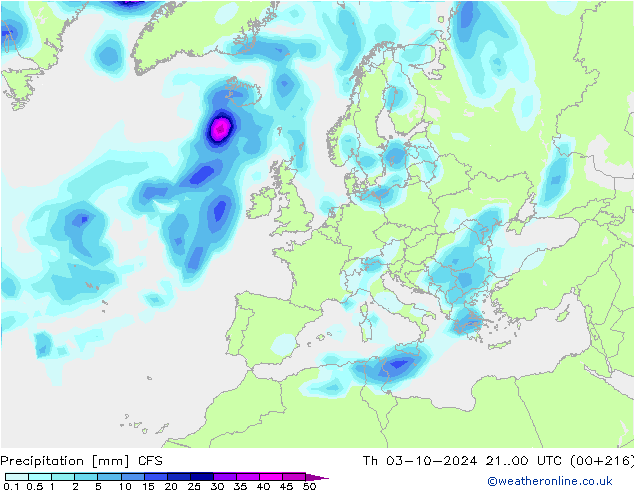 Precipitation CFS Th 03.10.2024 00 UTC