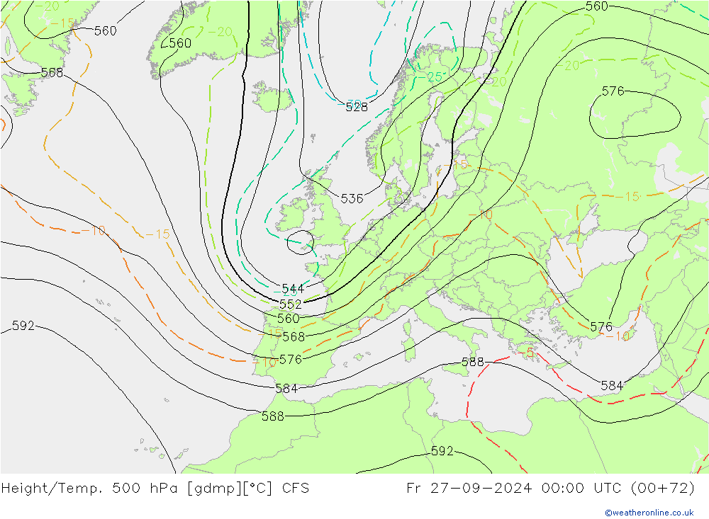 Height/Temp. 500 hPa CFS Fr 27.09.2024 00 UTC