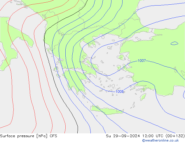 Surface pressure CFS Su 29.09.2024 12 UTC