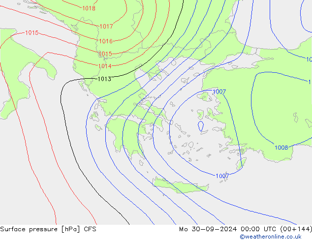 Atmosférický tlak CFS Po 30.09.2024 00 UTC