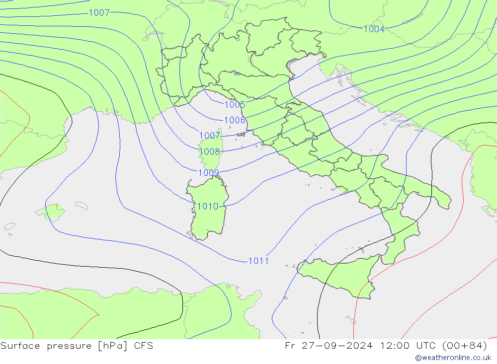 Atmosférický tlak CFS Pá 27.09.2024 12 UTC