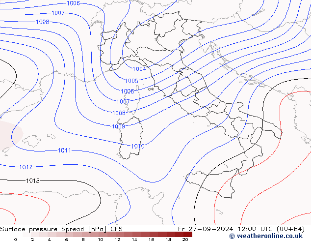 Yer basıncı Spread CFS Cu 27.09.2024 12 UTC