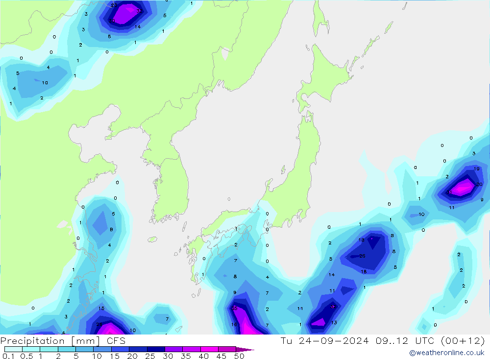 Precipitation CFS Tu 24.09.2024 12 UTC