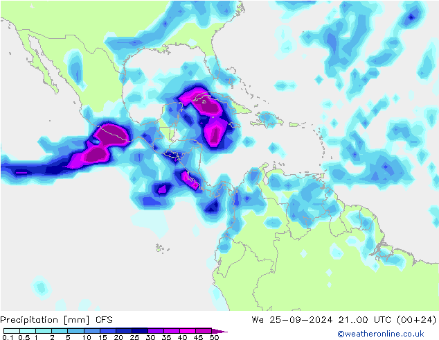 precipitação CFS Qua 25.09.2024 00 UTC