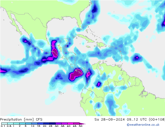 Precipitation CFS Sa 28.09.2024 12 UTC