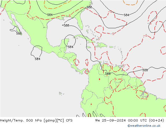 Height/Temp. 500 hPa CFS We 25.09.2024 00 UTC