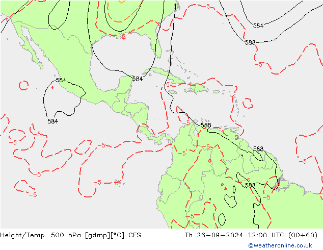 Height/Temp. 500 hPa CFS gio 26.09.2024 12 UTC