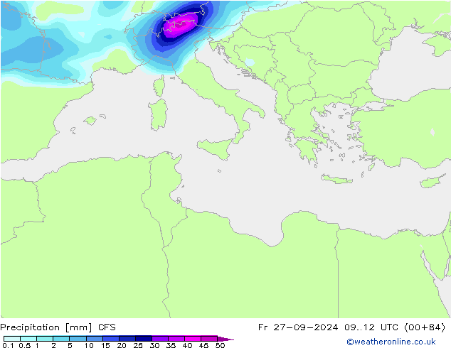 Precipitation CFS Fr 27.09.2024 12 UTC