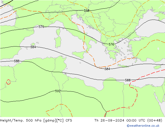 Height/Temp. 500 hPa CFS Th 26.09.2024 00 UTC