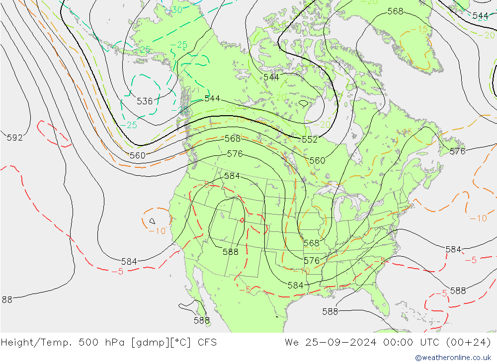 Géop./Temp. 500 hPa CFS mer 25.09.2024 00 UTC