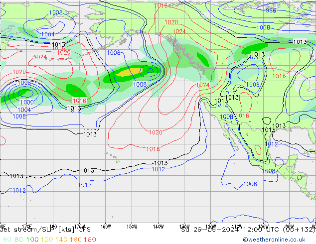 Jet stream/SLP CFS Su 29.09.2024 12 UTC