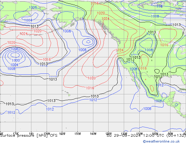 Presión superficial CFS dom 29.09.2024 12 UTC