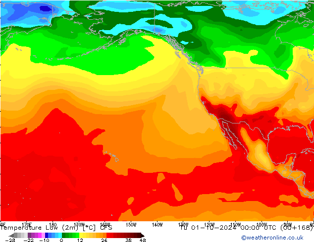 Temperature Low (2m) CFS Tu 01.10.2024 00 UTC