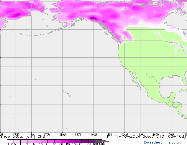 Snow accu. CFS ven 11.10.2024 00 UTC