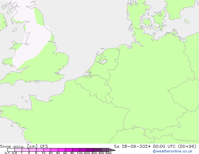 Snow accu. CFS Sáb 28.09.2024 00 UTC