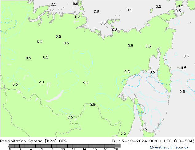 Neerslag Spread CFS di 15.10.2024 00 UTC