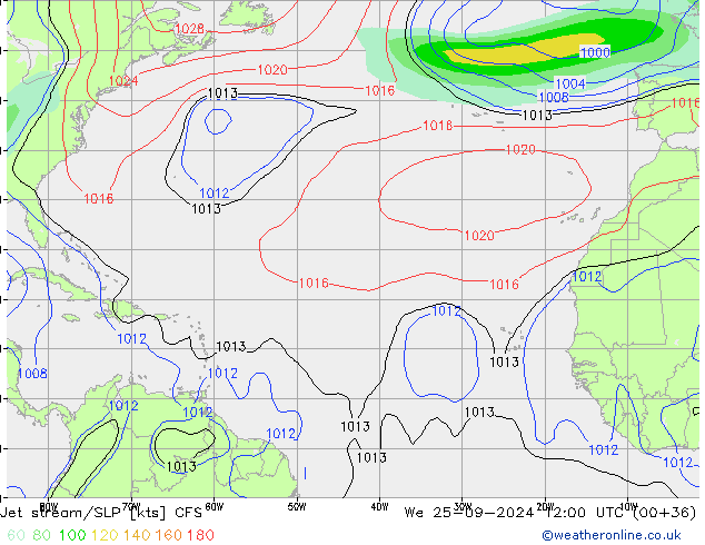 джет/приземное давление CFS ср 25.09.2024 12 UTC