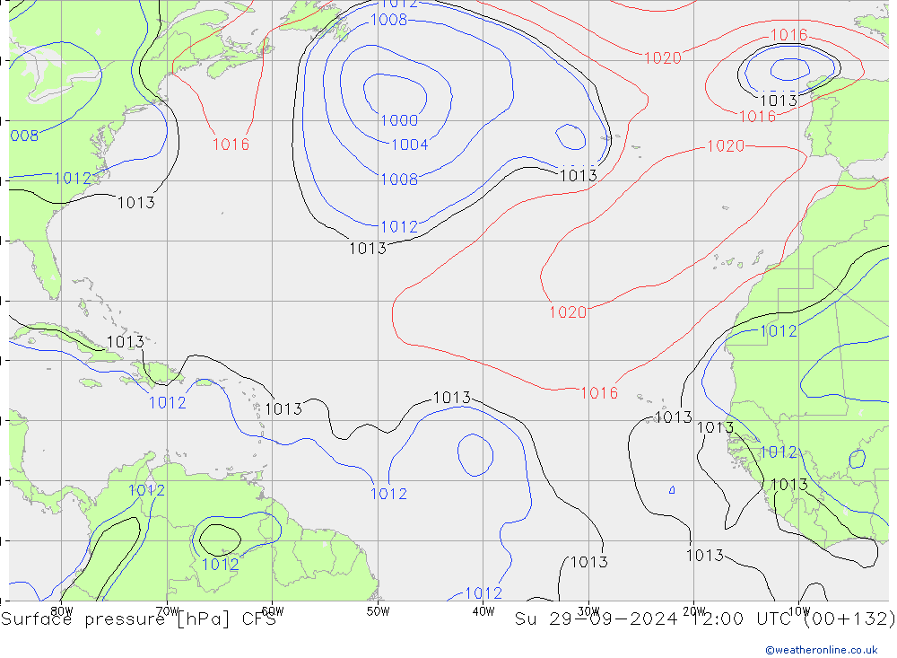 Surface pressure CFS Su 29.09.2024 12 UTC