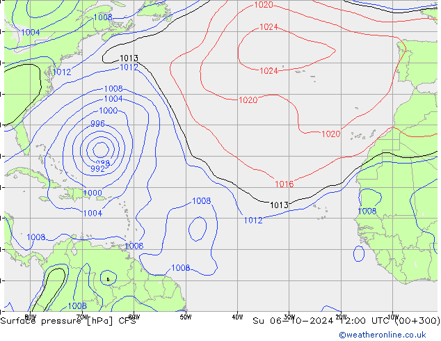 Surface pressure CFS Su 06.10.2024 12 UTC