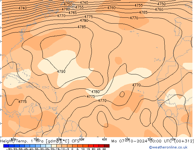 Height/Temp. 1 гПа CFS пн 07.10.2024 00 UTC