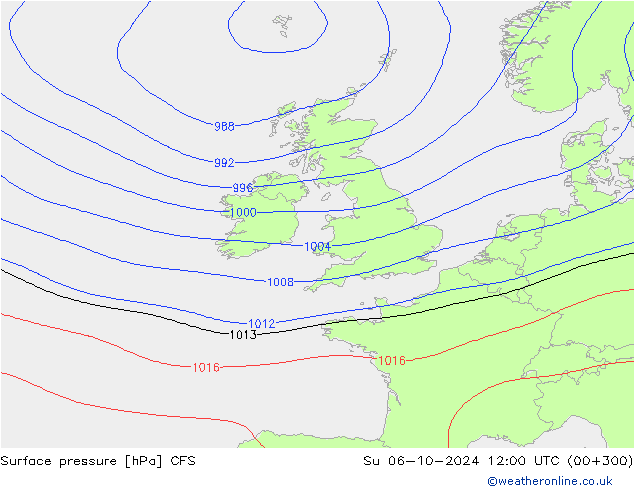 Surface pressure CFS Su 06.10.2024 12 UTC