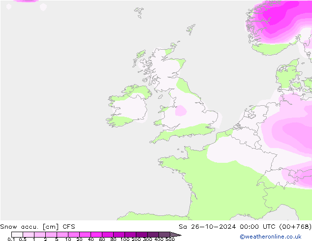 Snow accu. CFS Sa 26.10.2024 00 UTC