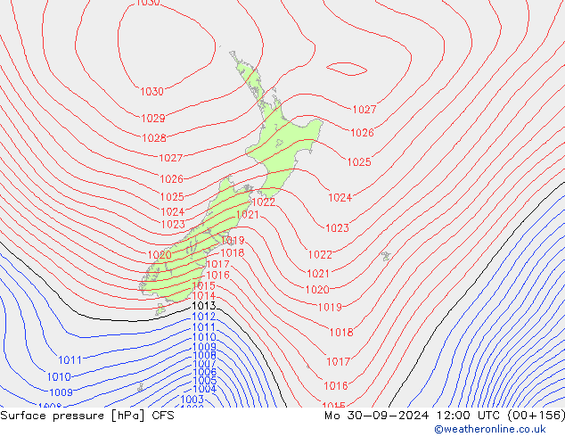 pressão do solo CFS Seg 30.09.2024 12 UTC