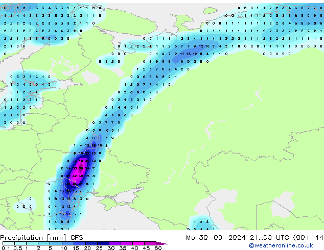 Yağış CFS Pzt 30.09.2024 00 UTC