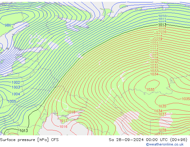 Yer basıncı CFS Cts 28.09.2024 00 UTC