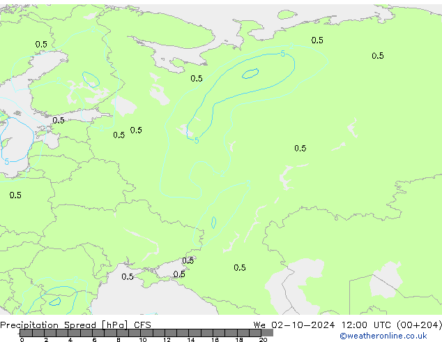 Precipitazione Spread CFS mer 02.10.2024 12 UTC