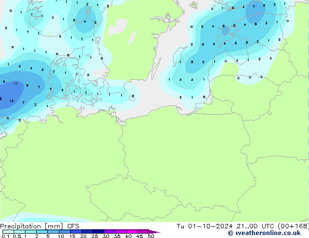 осадки CFS вт 01.10.2024 00 UTC